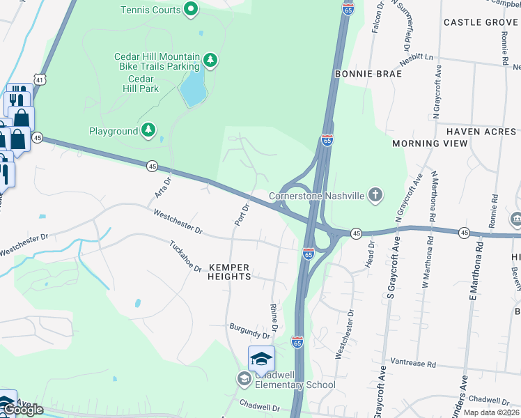 map of restaurants, bars, coffee shops, grocery stores, and more near 809 West Old Hickory Boulevard in Nashville