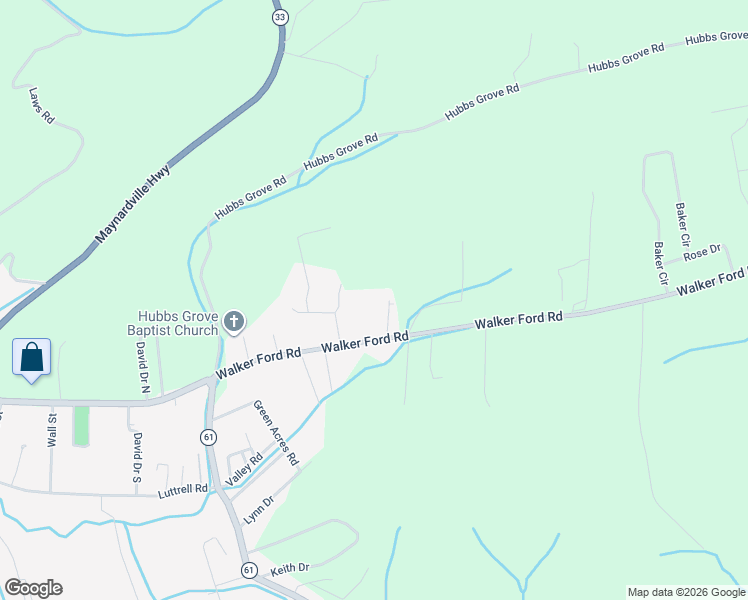 map of restaurants, bars, coffee shops, grocery stores, and more near 189 Walker Ford Road in Maynardville