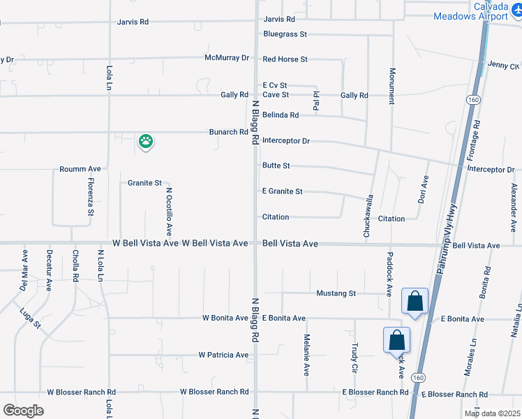 map of restaurants, bars, coffee shops, grocery stores, and more near 2 East Citation Street in Pahrump