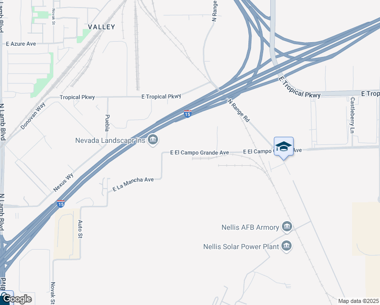map of restaurants, bars, coffee shops, grocery stores, and more near East El Campo Grande Avenue in Las Vegas