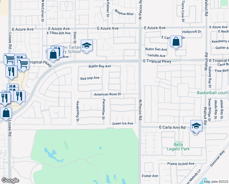 map of restaurants, bars, coffee shops, grocery stores, and more near 3217 Denvers Dream Avenue in North Las Vegas