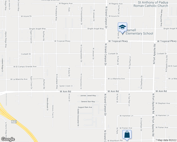 map of restaurants, bars, coffee shops, grocery stores, and more near 5775 North Jensen Street in Las Vegas