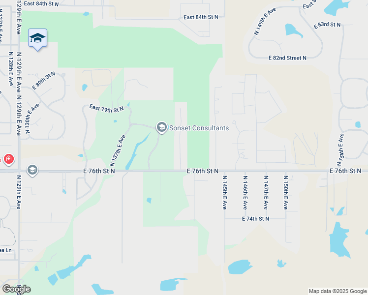 map of restaurants, bars, coffee shops, grocery stores, and more near 7701 North 142nd East Avenue in Owasso