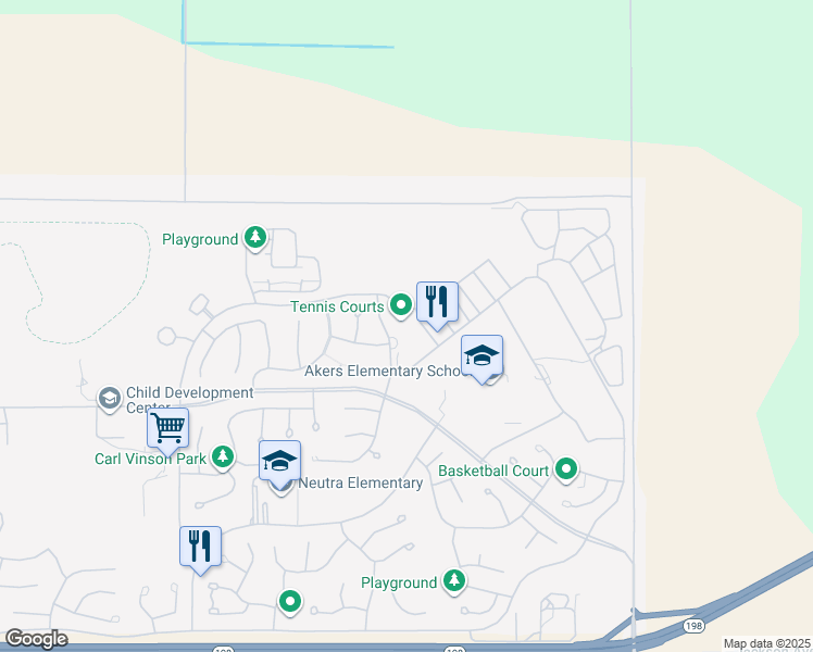 map of restaurants, bars, coffee shops, grocery stores, and more near 3302 Hartman Drive in Lemoore