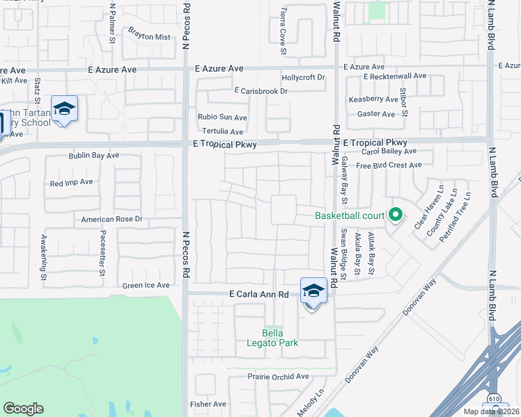 map of restaurants, bars, coffee shops, grocery stores, and more near 5816 Hannah Brook Street in North Las Vegas