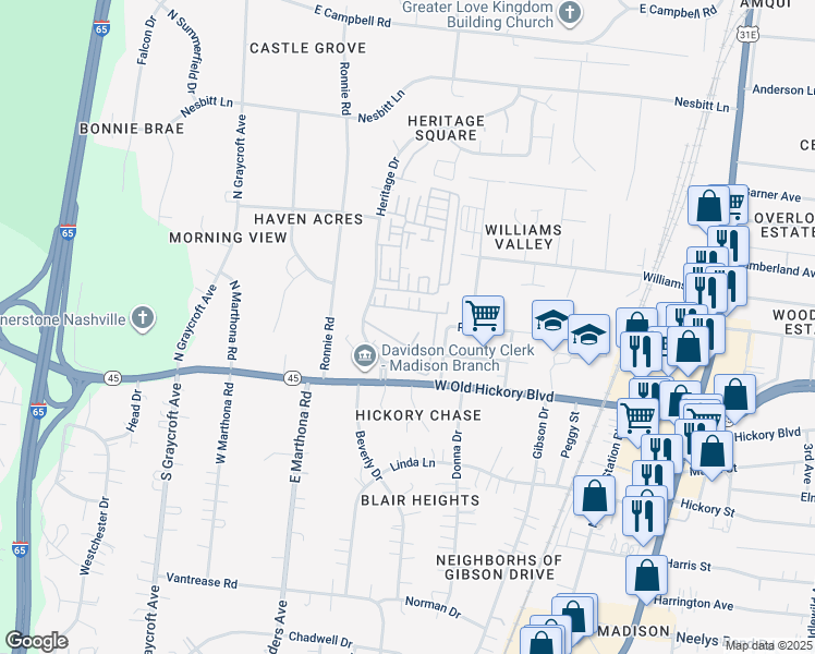 map of restaurants, bars, coffee shops, grocery stores, and more near 600 Heritage Drive in Madison