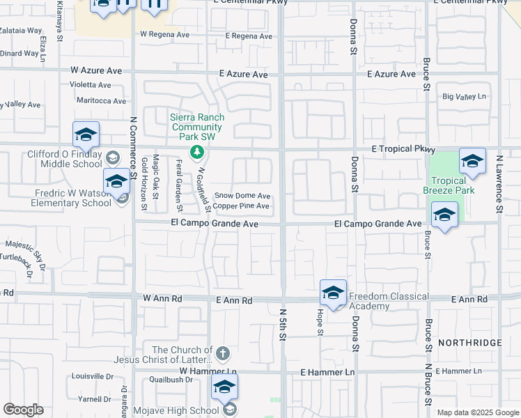 map of restaurants, bars, coffee shops, grocery stores, and more near 321 Copper Pine Avenue in North Las Vegas
