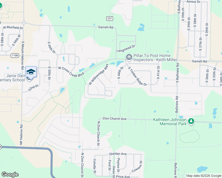 map of restaurants, bars, coffee shops, grocery stores, and more near 4814 Willowridge Way in Rogers