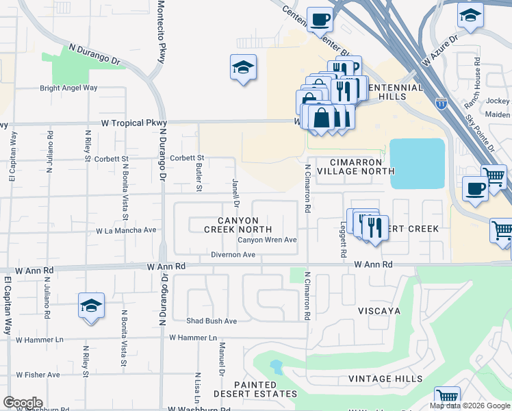 map of restaurants, bars, coffee shops, grocery stores, and more near 8049 Edward Baher Avenue in Las Vegas