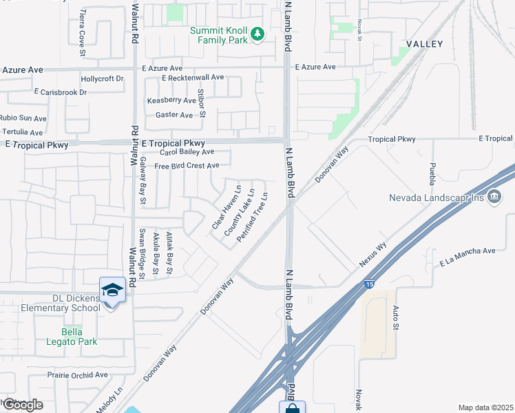 map of restaurants, bars, coffee shops, grocery stores, and more near 5821 Petrified Tree Lane in North Las Vegas