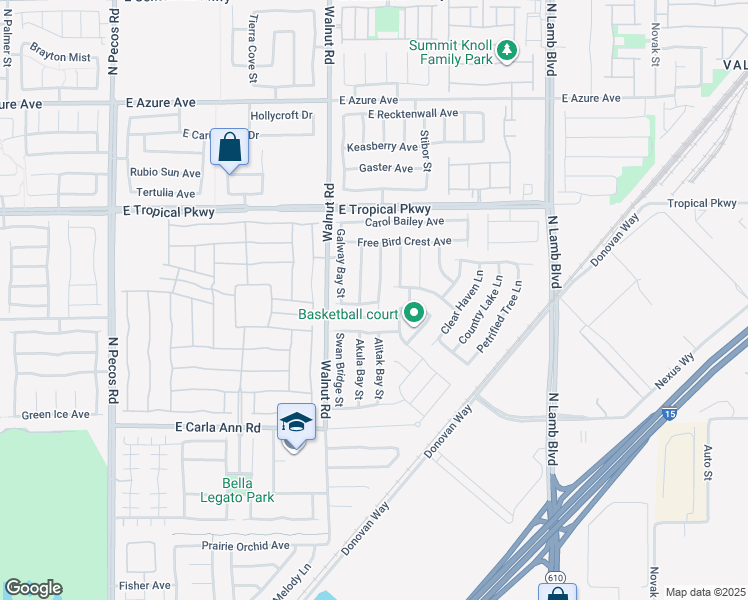 map of restaurants, bars, coffee shops, grocery stores, and more near 5821 Beluga Bay Street in North Las Vegas