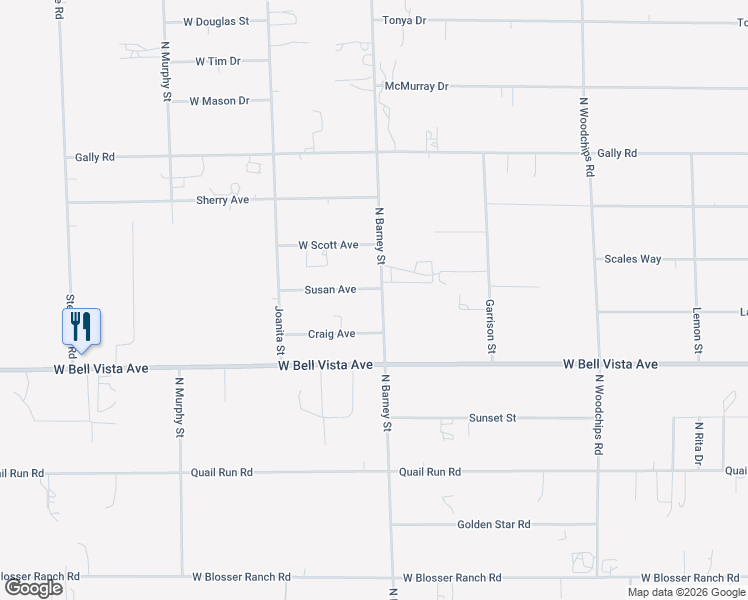 map of restaurants, bars, coffee shops, grocery stores, and more near 3031 Susan Avenue in Pahrump