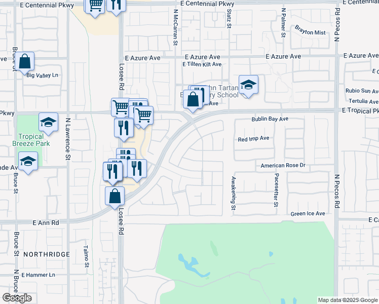 map of restaurants, bars, coffee shops, grocery stores, and more near 5904 Addy Lane in North Las Vegas