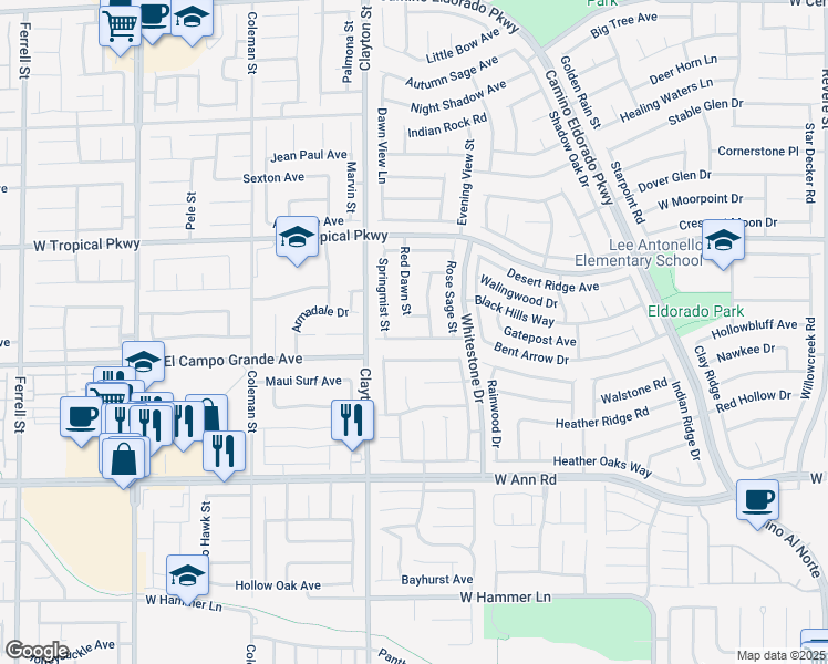 map of restaurants, bars, coffee shops, grocery stores, and more near 1906 Desert Sage Avenue in North Las Vegas