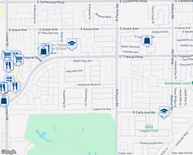 map of restaurants, bars, coffee shops, grocery stores, and more near 3217 Black Jade Avenue in North Las Vegas