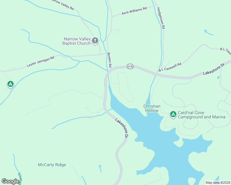 map of restaurants, bars, coffee shops, grocery stores, and more near 195 Ernie Roberts Road in Rutledge