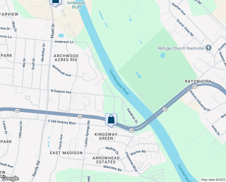 map of restaurants, bars, coffee shops, grocery stores, and more near 214 Rio Vista Drive in Nashville