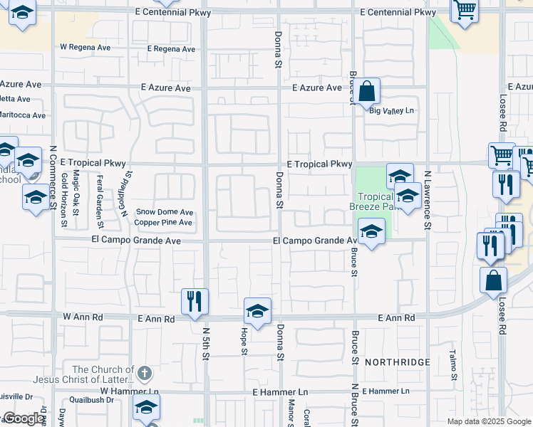map of restaurants, bars, coffee shops, grocery stores, and more near 5835 Running Horse Drive in North Las Vegas