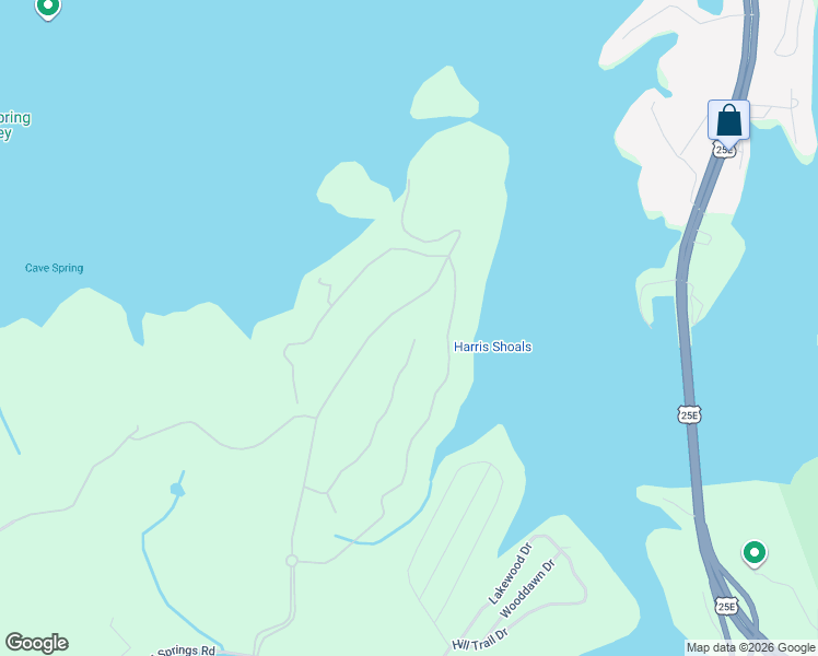 map of restaurants, bars, coffee shops, grocery stores, and more near 2342 Windswept Way in Morristown