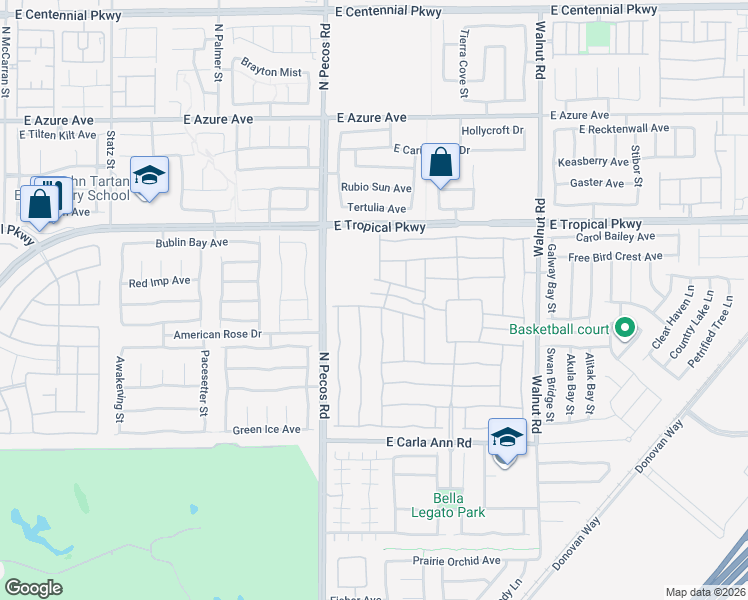 map of restaurants, bars, coffee shops, grocery stores, and more near 3609 Inverness Grove Avenue in North Las Vegas