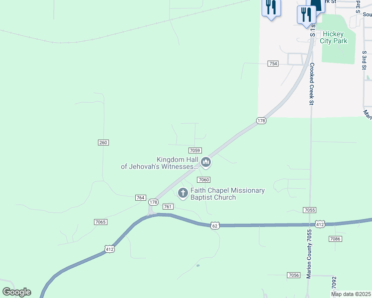 map of restaurants, bars, coffee shops, grocery stores, and more near 95 Marion County 7059 in Flippin