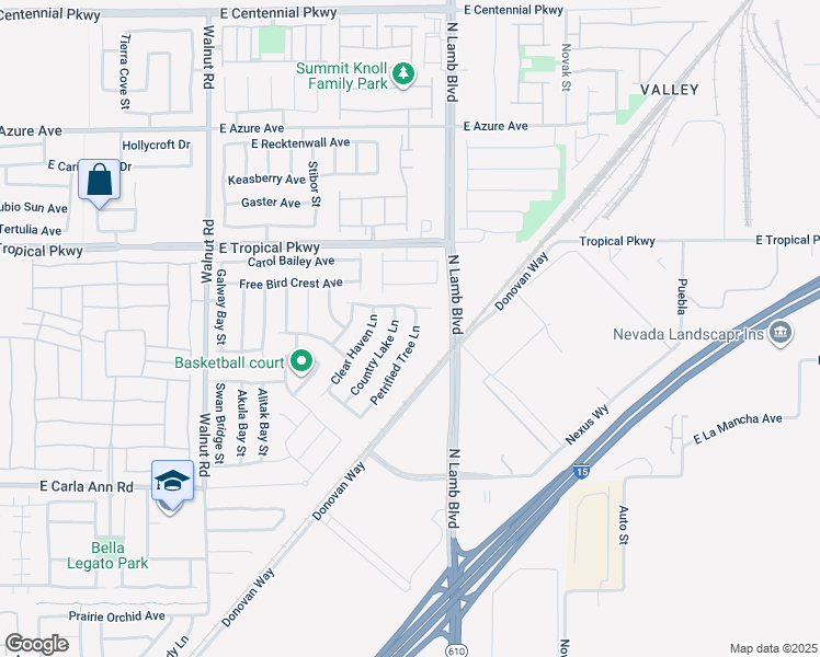 map of restaurants, bars, coffee shops, grocery stores, and more near 5841 Petrified Tree Lane in North Las Vegas