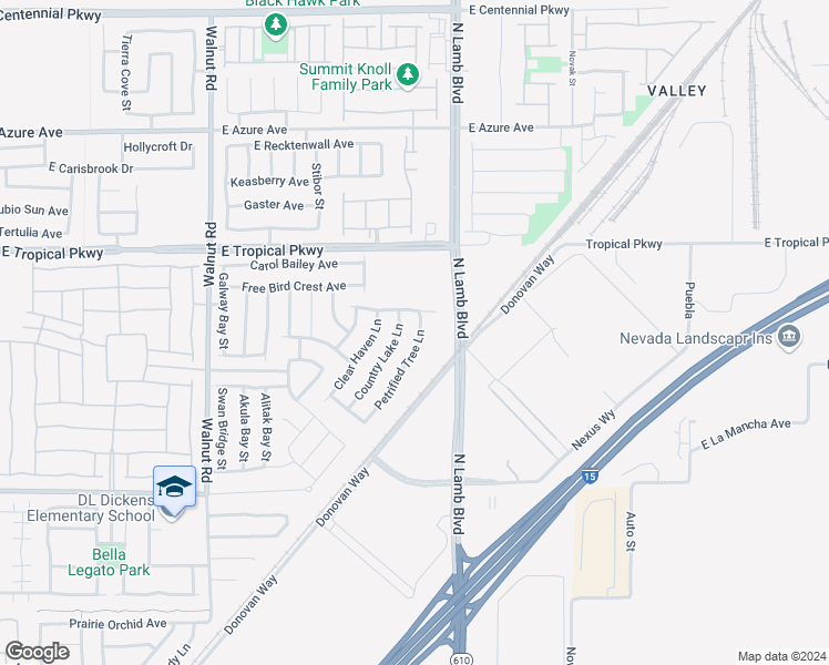 map of restaurants, bars, coffee shops, grocery stores, and more near 5841 Petrified Tree Lane in North Las Vegas