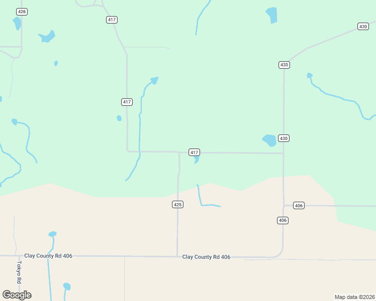 map of restaurants, bars, coffee shops, grocery stores, and more near 172 County Road 417 in Rector