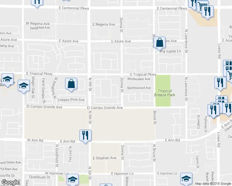 map of restaurants, bars, coffee shops, grocery stores, and more near 5912 Running Horse Drive in North Las Vegas