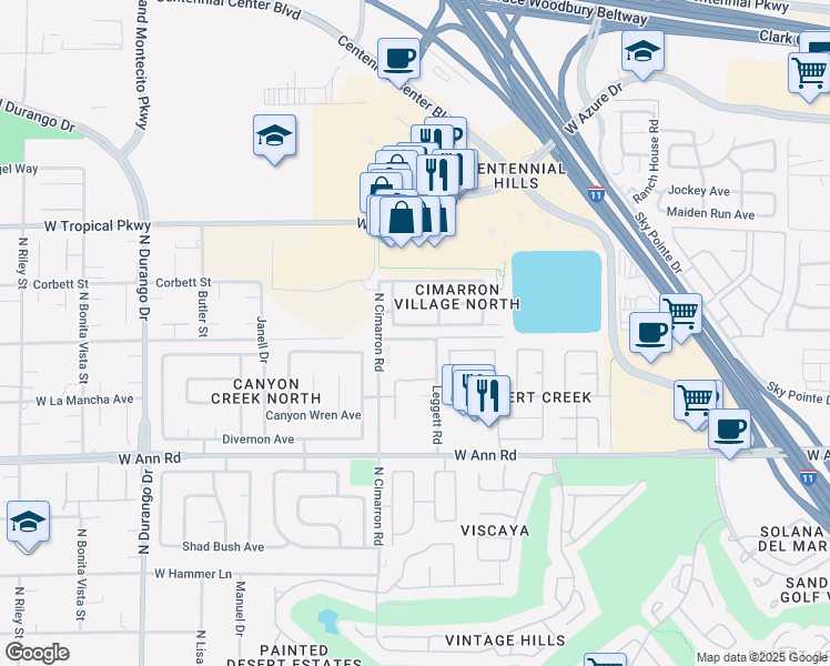 map of restaurants, bars, coffee shops, grocery stores, and more near 7917 Quill Gordon Avenue in Las Vegas