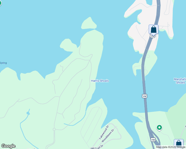 map of restaurants, bars, coffee shops, grocery stores, and more near 2156 Edgewater Sound in Morristown