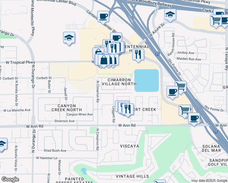 map of restaurants, bars, coffee shops, grocery stores, and more near 7873 Quill Gordon Avenue in Las Vegas