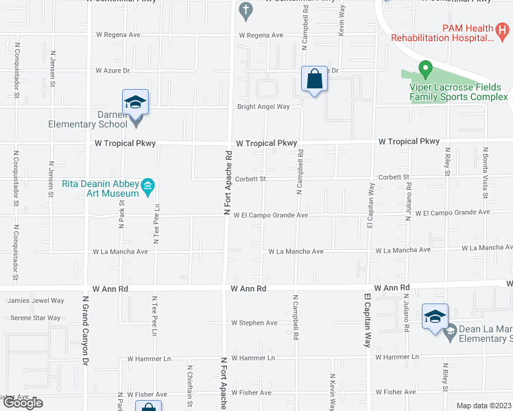 map of restaurants, bars, coffee shops, grocery stores, and more near 9112 West El Campo Grande in Las Vegas