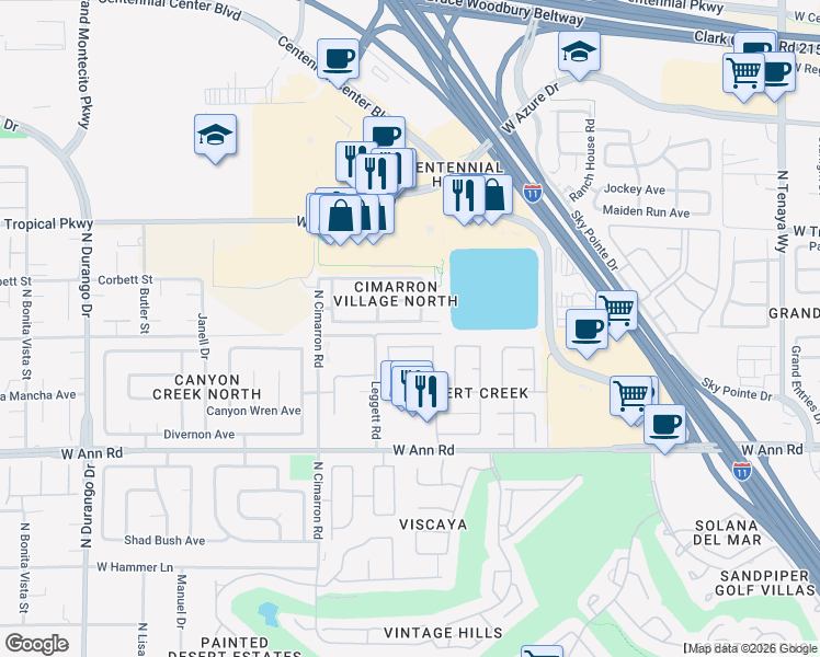 map of restaurants, bars, coffee shops, grocery stores, and more near 7837 Quill Gordon Avenue in Las Vegas