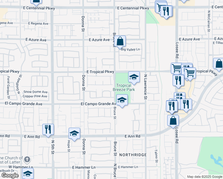 map of restaurants, bars, coffee shops, grocery stores, and more near 1216 Cindy Love Avenue in North Las Vegas