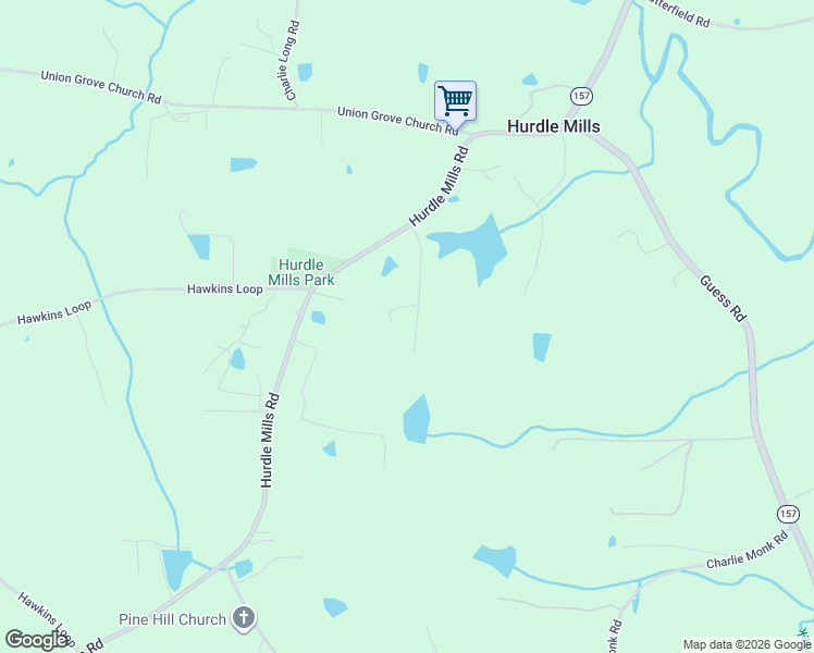 map of restaurants, bars, coffee shops, grocery stores, and more near 226 Etzold Painter Road in Hurdle Mills