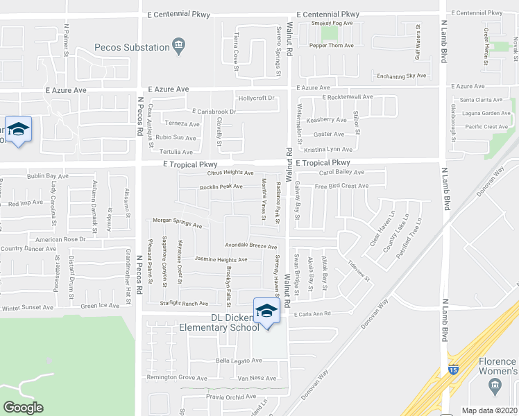 map of restaurants, bars, coffee shops, grocery stores, and more near 5841 Montina Vines Street in North Las Vegas