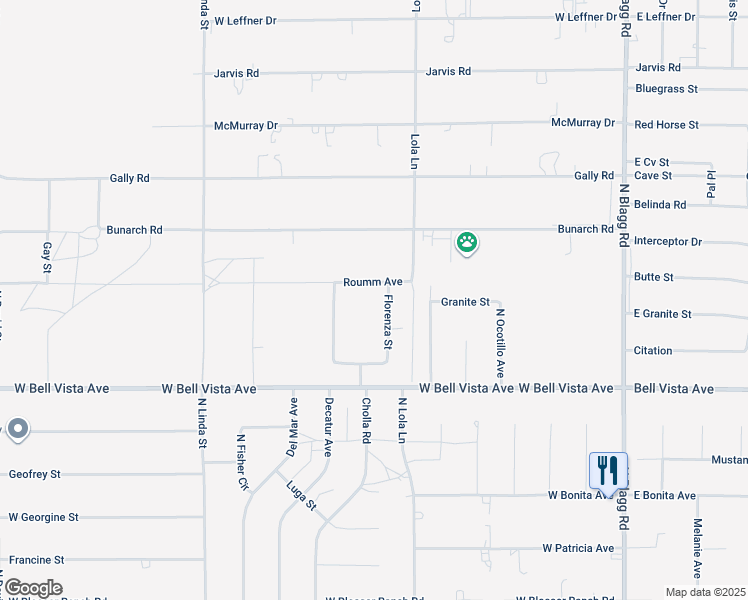 map of restaurants, bars, coffee shops, grocery stores, and more near 3200 Florenza Street in Pahrump