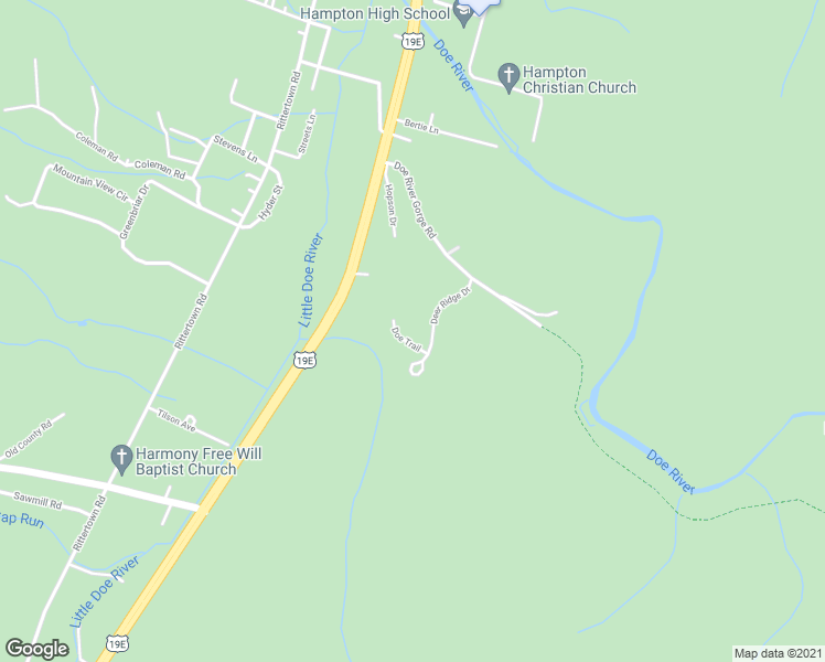 map of restaurants, bars, coffee shops, grocery stores, and more near 410 Doe Trail in Hampton
