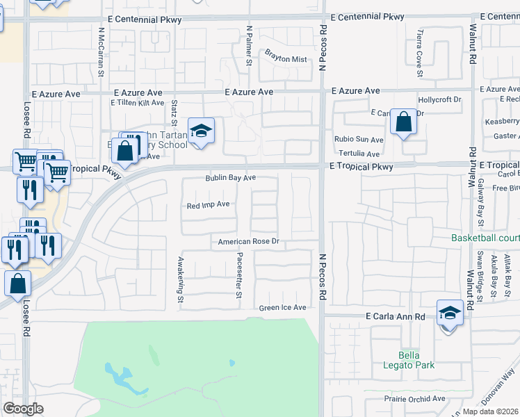 map of restaurants, bars, coffee shops, grocery stores, and more near 3217 Black Jade Avenue in North Las Vegas