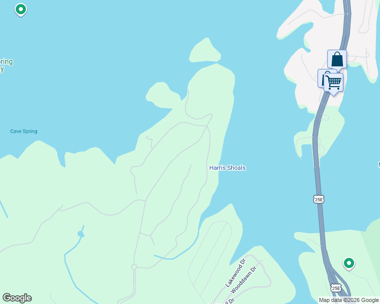 map of restaurants, bars, coffee shops, grocery stores, and more near 2342 Windswept Way in Morristown
