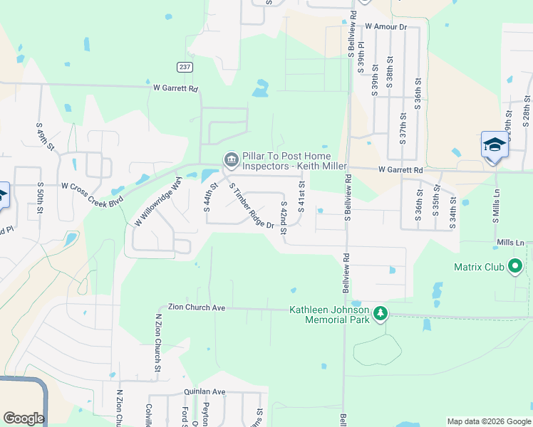 map of restaurants, bars, coffee shops, grocery stores, and more near 4204 Woodview Drive in Rogers