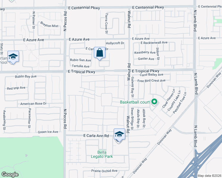 map of restaurants, bars, coffee shops, grocery stores, and more near 3753 Garnet Heights Avenue in North Las Vegas