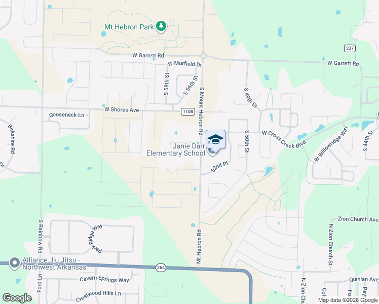 map of restaurants, bars, coffee shops, grocery stores, and more near 5503 West Lakewood Drive in Rogers
