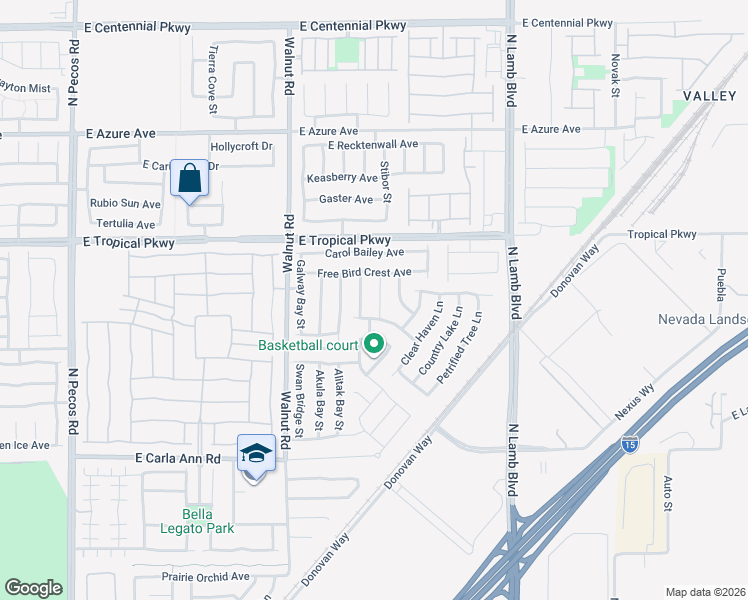 map of restaurants, bars, coffee shops, grocery stores, and more near 5853 Lavender Breeze Street in North Las Vegas