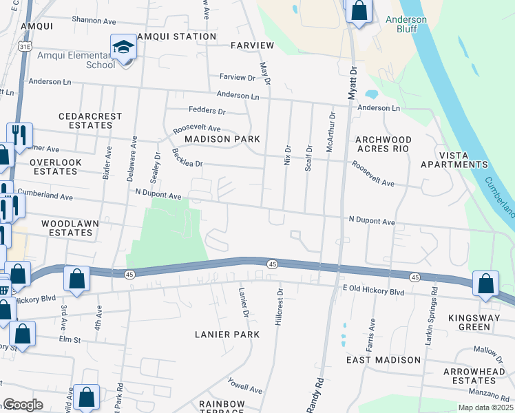 map of restaurants, bars, coffee shops, grocery stores, and more near 700 North Dupont Avenue in Madison