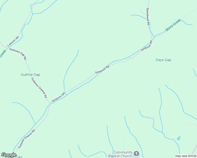 map of restaurants, bars, coffee shops, grocery stores, and more near 415 Simpson Road in Bulls Gap