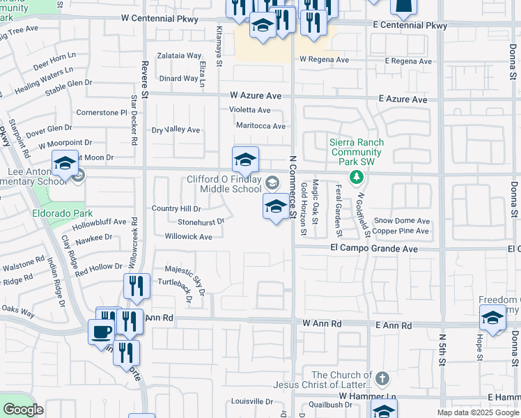 map of restaurants, bars, coffee shops, grocery stores, and more near 333 West Tropical Parkway in North Las Vegas