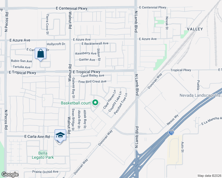 map of restaurants, bars, coffee shops, grocery stores, and more near 5856 Brown Tree Lane in North Las Vegas