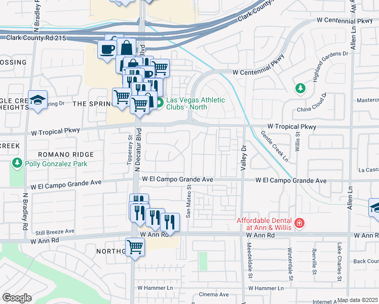 map of restaurants, bars, coffee shops, grocery stores, and more near 5912 Sea Hunter Street in North Las Vegas